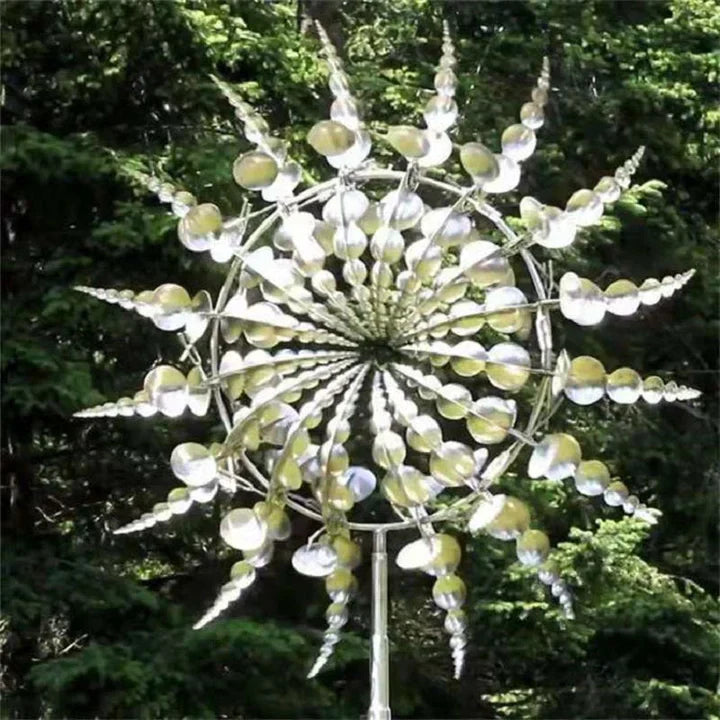 nordivo | Magisk vindmølle i rustfrit metal – kinetisk skulptur