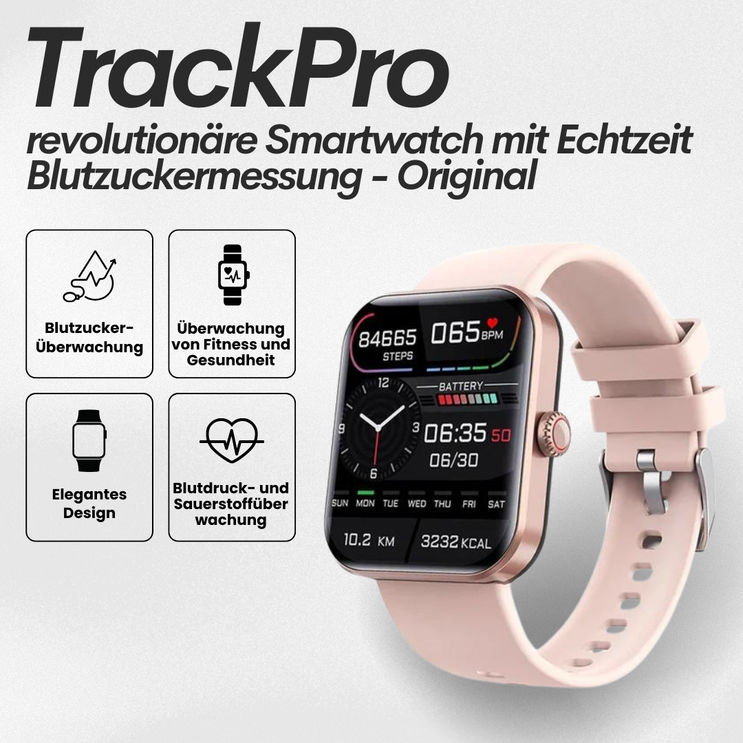 TrackPro – Sundhedssmartwatch med certificeret blodsukkermåling 2025