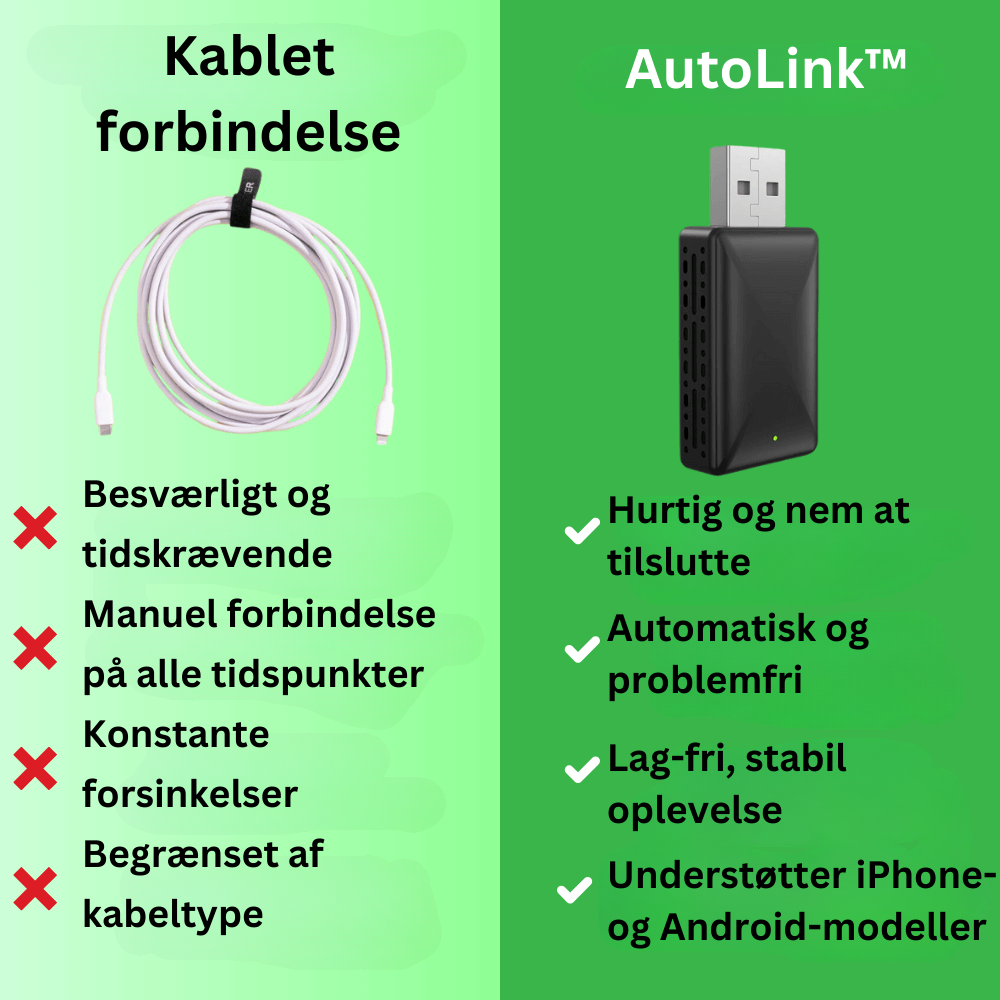 Trådløs carplay- og Android Auto-adapter
