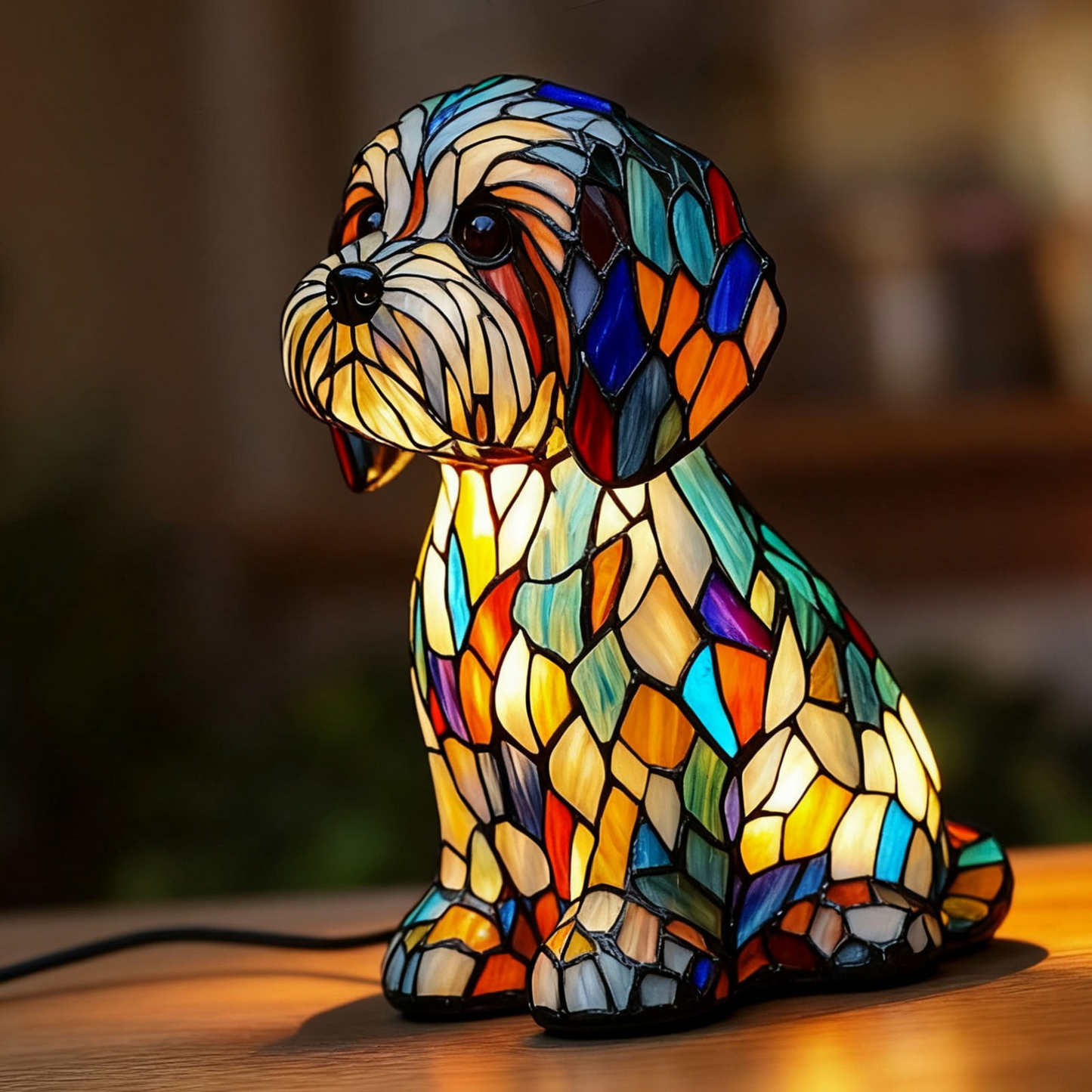 Ledsen™ DogLamp: Moderne Kunstnerisk Plettet Ambient Hund Lampe