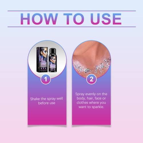 Lysnende glitter-highlightspray