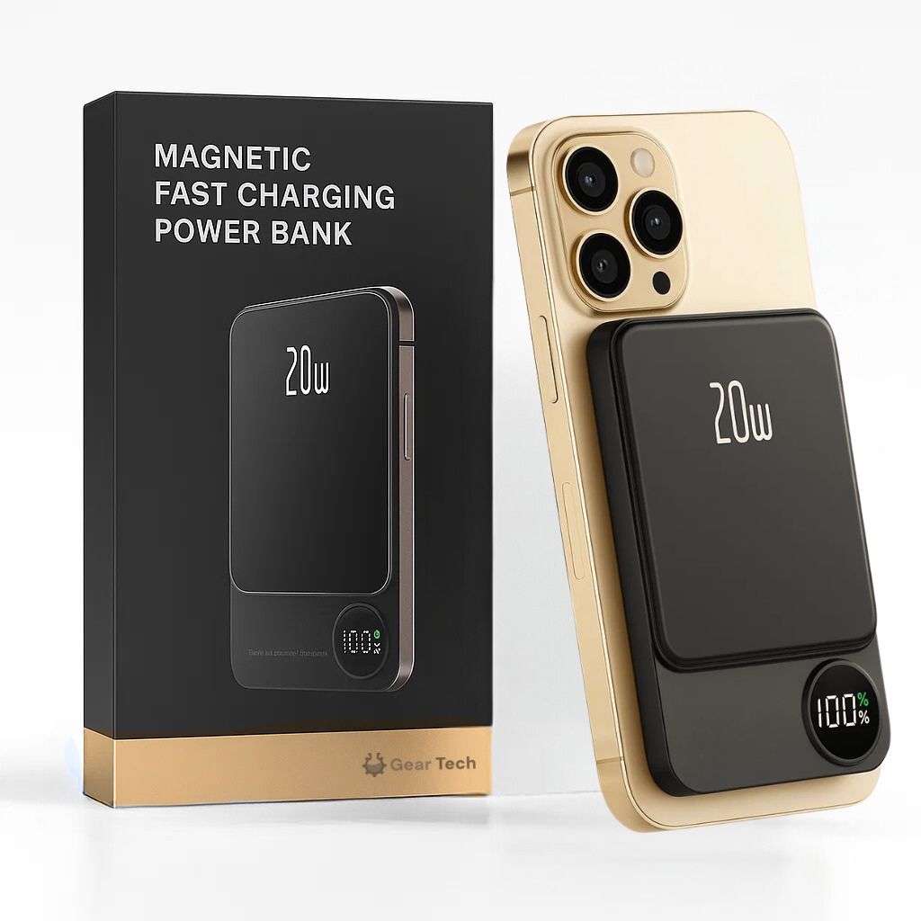 Magnetisk Powerbank – Hurtig og Sikker Opladning på Farten