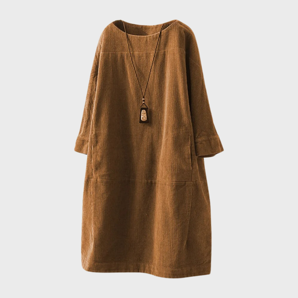 Elegant Fløjlskjole med Blød Struktur