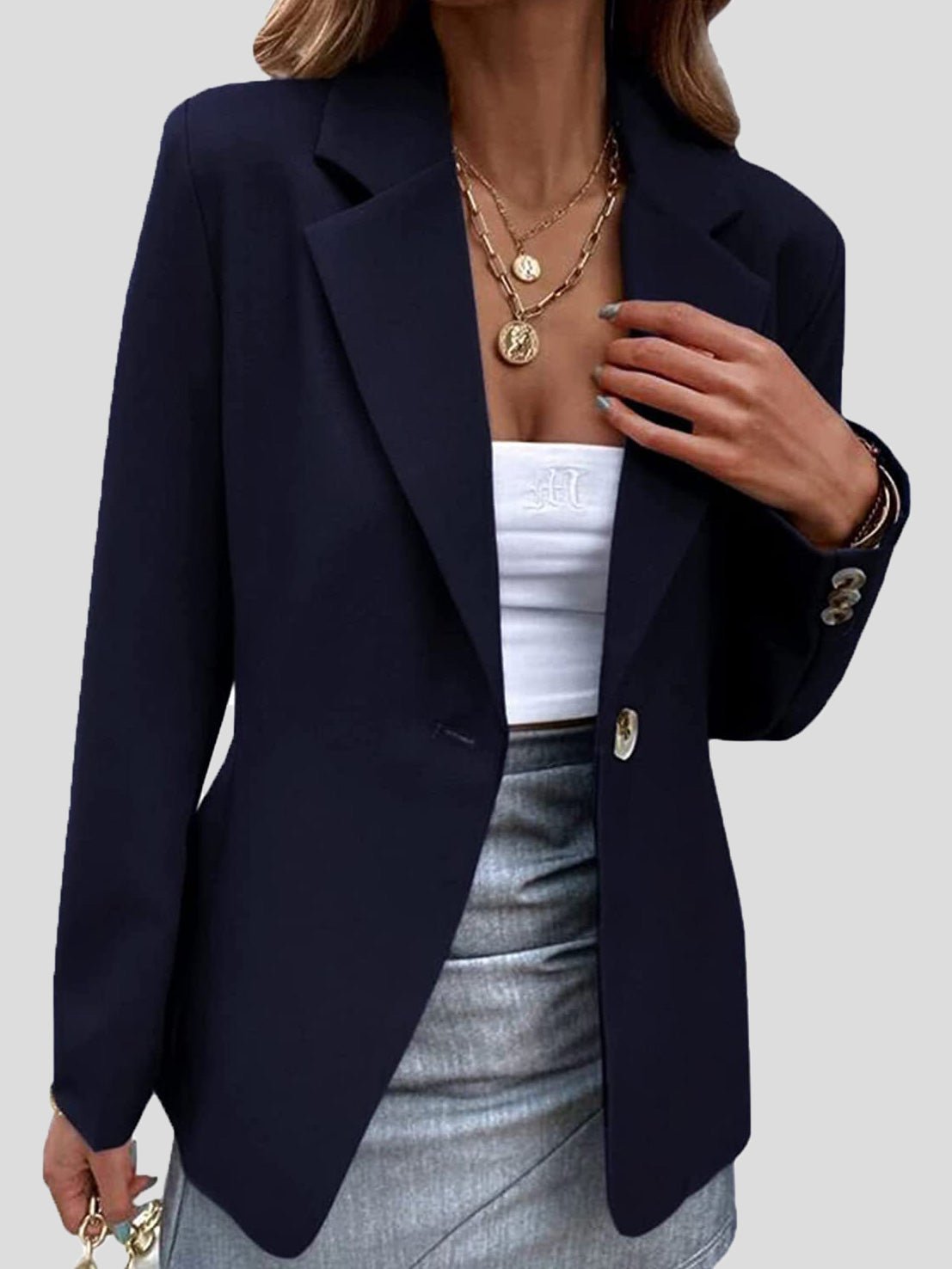 Blazer til kvinder - Elegant Enkel Revers-design