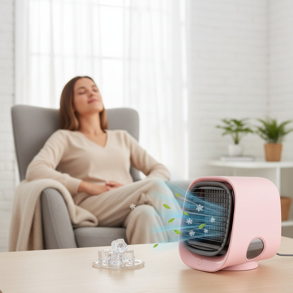 Personlig transportabel aircondition med USB-miniventilator