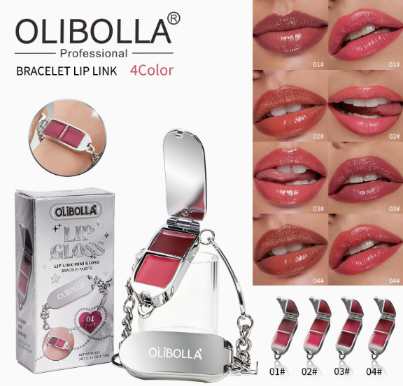 2-i-1 lipgloss-armbånd med aftagelig charm