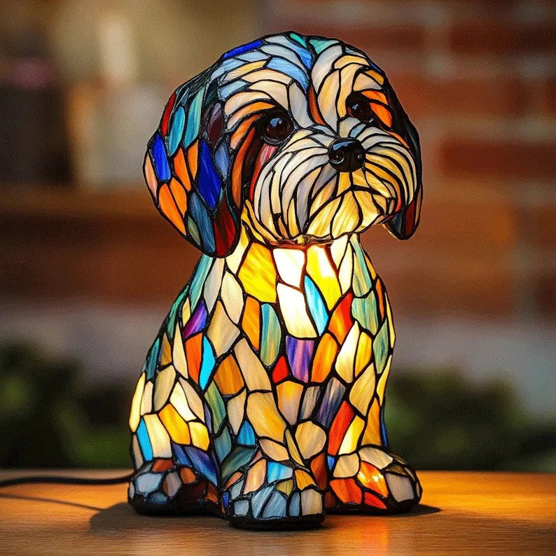 Ledsen™ DogLamp: Moderne Kunstnerisk Plettet Ambient Hund Lampe