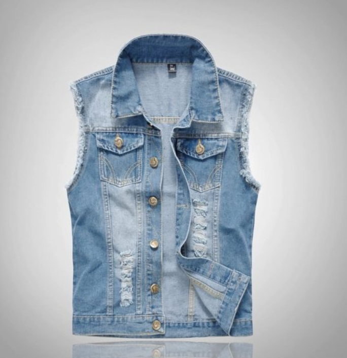 Denimvest til mænd i afslappet og moderne stil