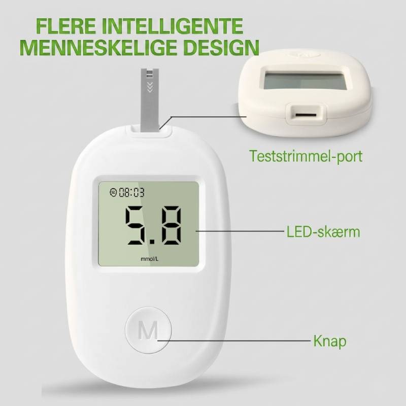 Sundhedsmåler Sæt – Pulsoximeter (SpO₂ & Puls) + Blodsukkermåler DS-6