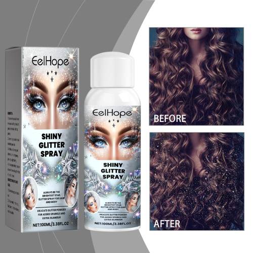 Funklende glitterspray