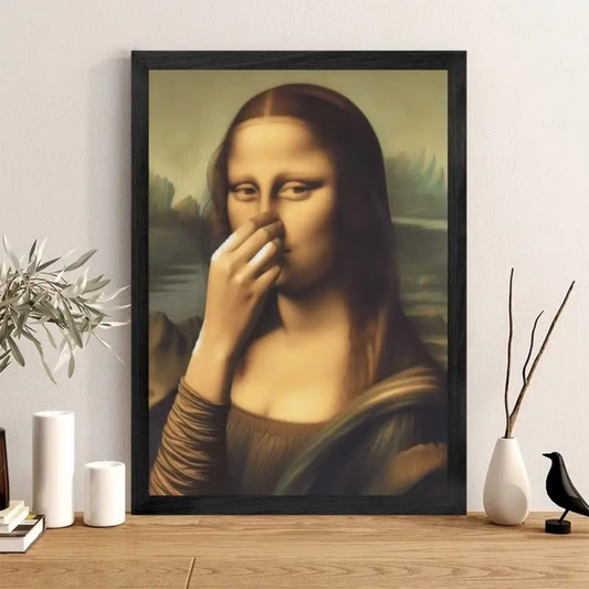 Vintage Sjovt Badeværelses Monalisa Vægkunst