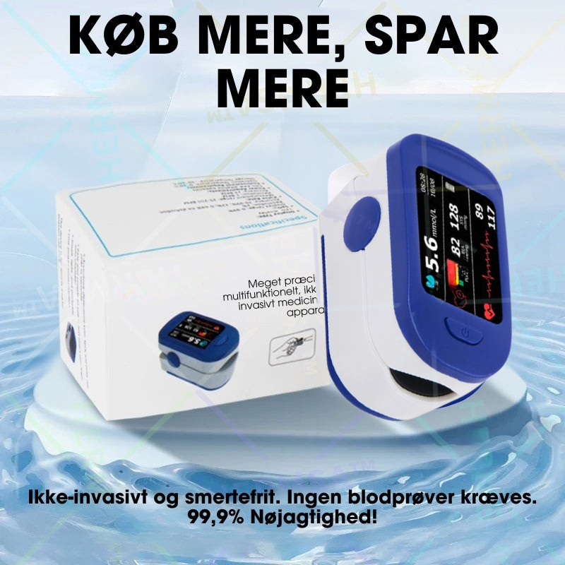 Højpræcis finger pulsoximeter – iltmætning & pulsmåler (ikke-invasiv)
