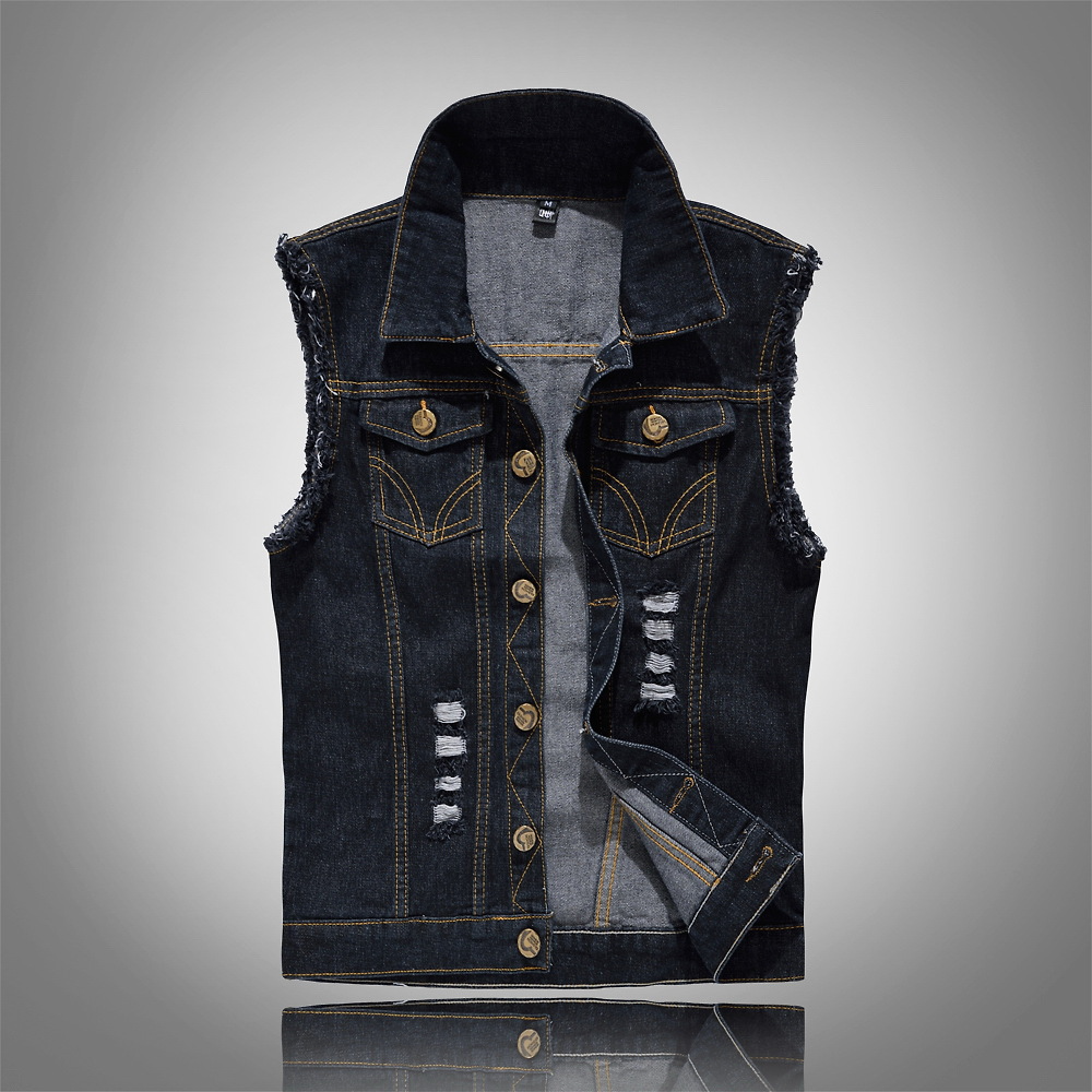 Denimvest til mænd i afslappet og moderne stil