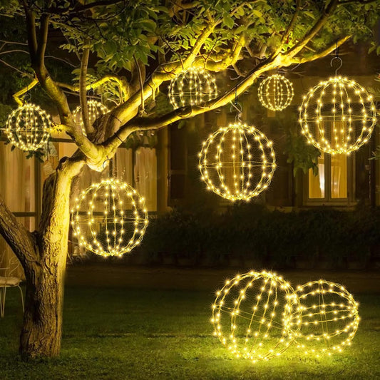 Ledsen™ ChristmasBall: LED Hængende Julekugle Lys Til Udendørs Have Dekoration