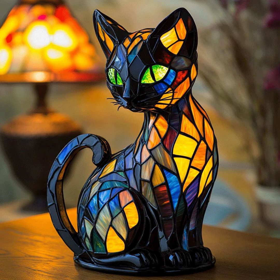 Håndlavet katte-lampe – Lys dit hjem op med magi