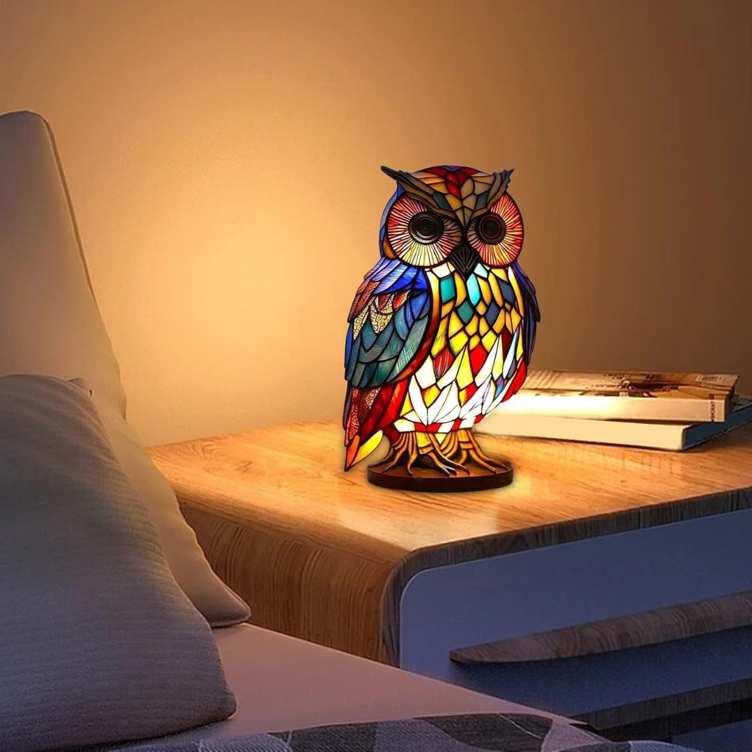 Lysende ugle – håndlavet, dekorativ lampe