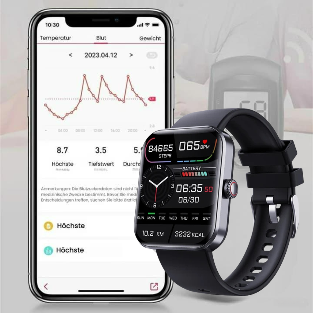 TrackPro – Sundhedssmartwatch med certificeret blodsukkermåling 2025