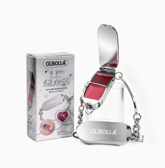 2-i-1 lipgloss-armbånd med aftagelig charm