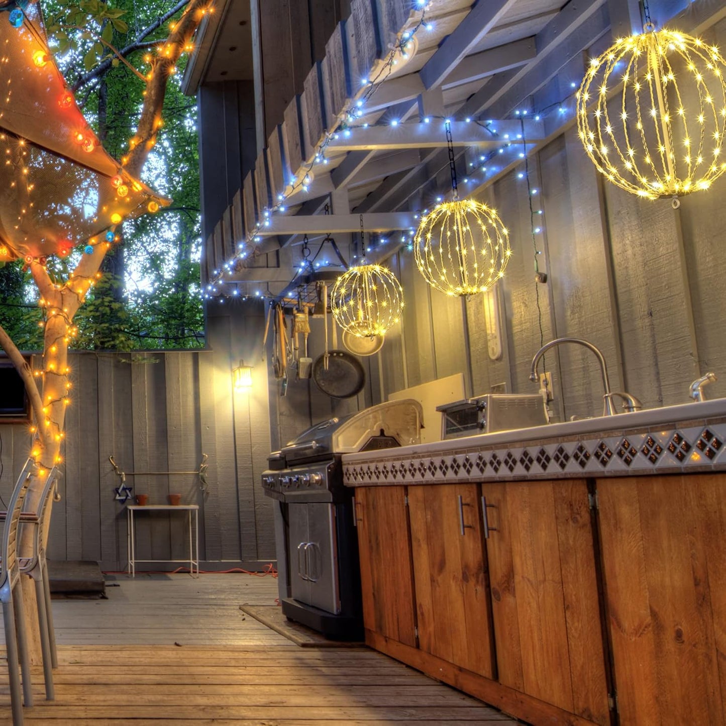 Ledsen™ ChristmasBall: LED Hængende Julekugle Lys Til Udendørs Have Dekoration