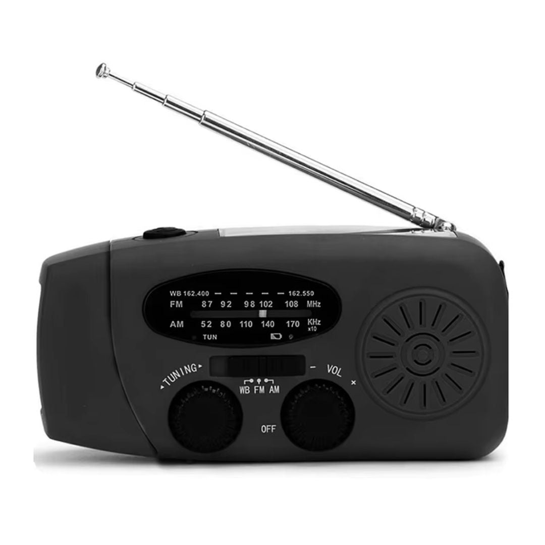 Nødradio med Powerbank og Lommelygte