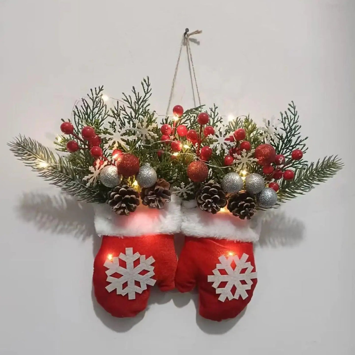 Ledsen™ ChristmasMitten: Udendørs LED Jul Vante Krans Dekoration