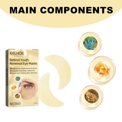 Retinol øjenpads med aloe og soja, 20 stk.
