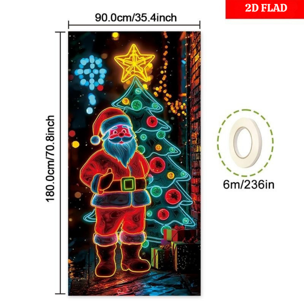 2D Fluorescerende Julemand Dørdekoration