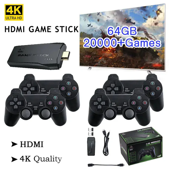 nordivo | Retro-spilkonsol med HDMI-stick, 4K, 64 GB og 20.000 spil