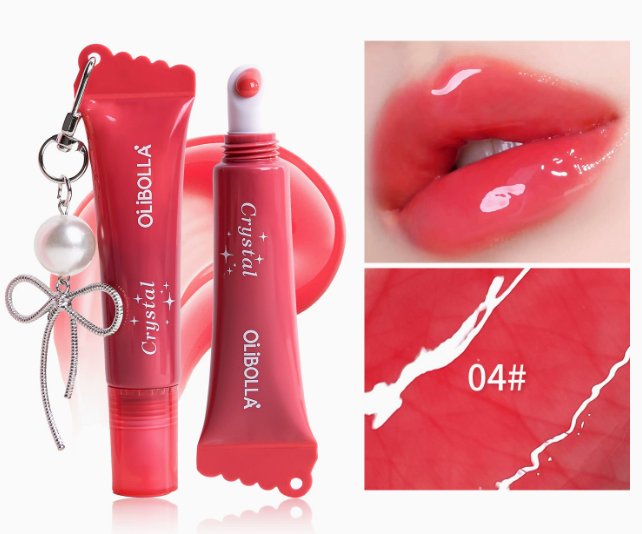Peptid-lipglaze, farvet og klistrer ikke