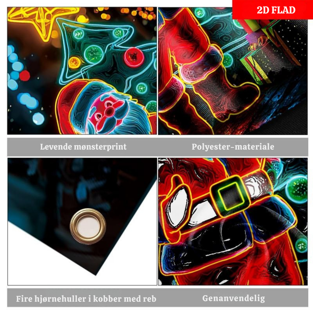2D Fluorescerende Julemand Dørdekoration
