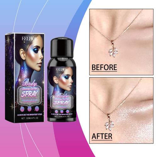 Lysnende glitter-highlightspray