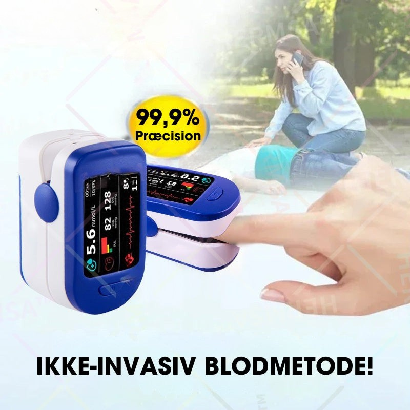 Højpræcis finger pulsoximeter – iltmætning & pulsmåler (ikke-invasiv)