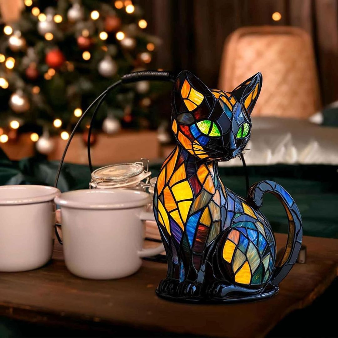 Lysende kat – håndlavet lampe til ArRødo Interni