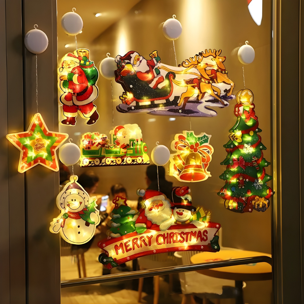 Festlige Oplyste Julevindueslys