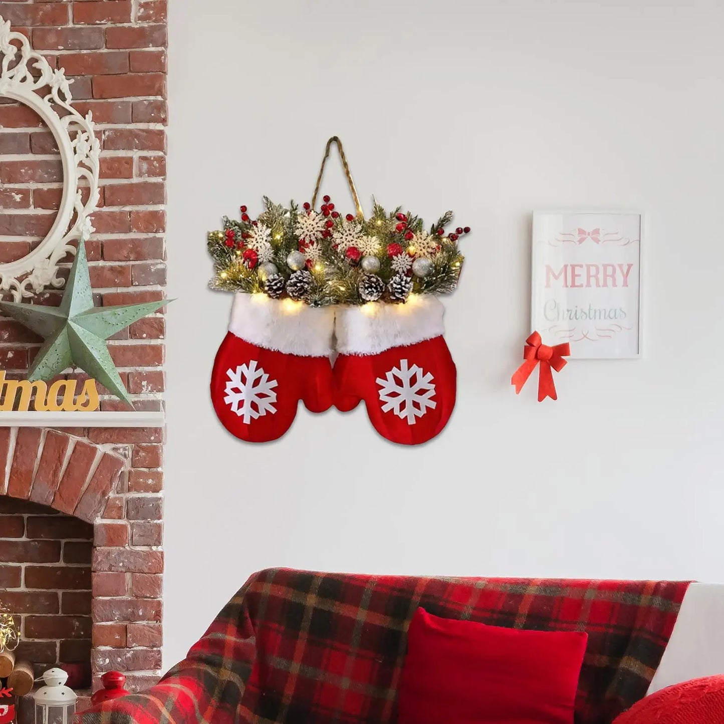 Ledsen™ ChristmasMitten: Udendørs LED Jul Vante Krans Dekoration