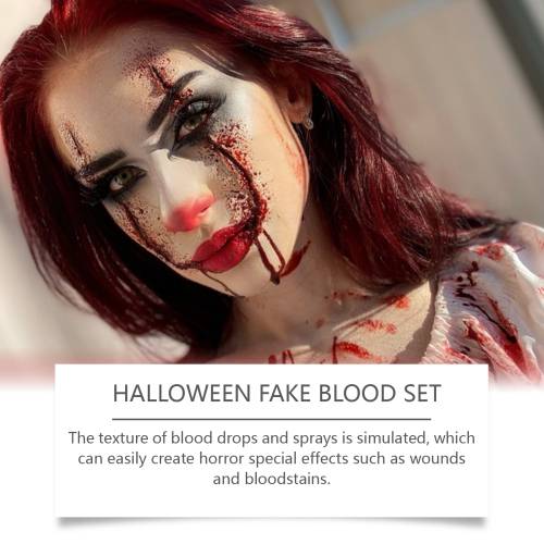 Halloween kunstigt blod-sæt, 3 dele