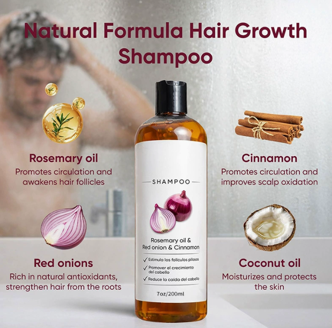 Rosmarin og løg hovedbundsshampoo