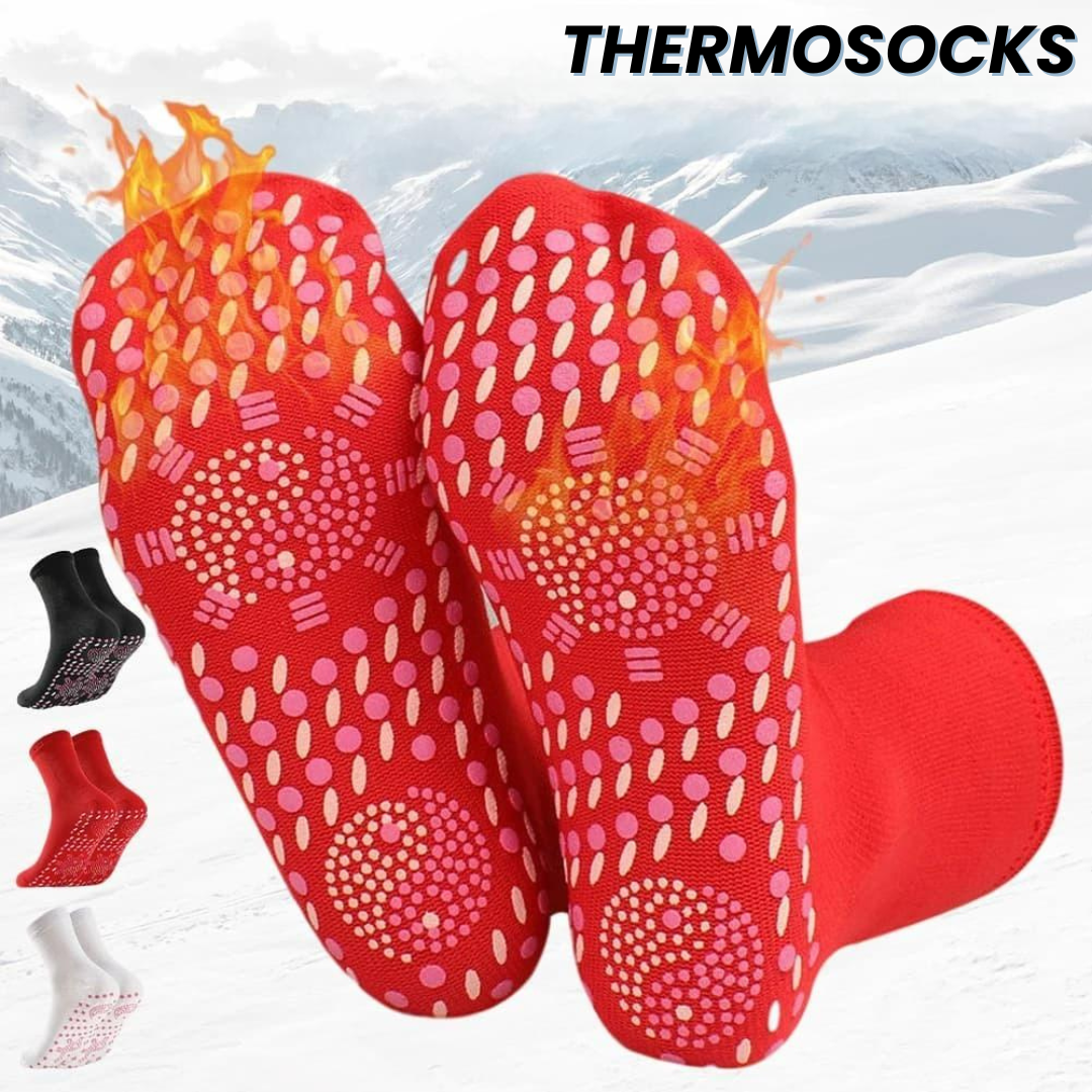 Sæt med 4 par Thermosocks – bløde, selvopvarmende termosokker