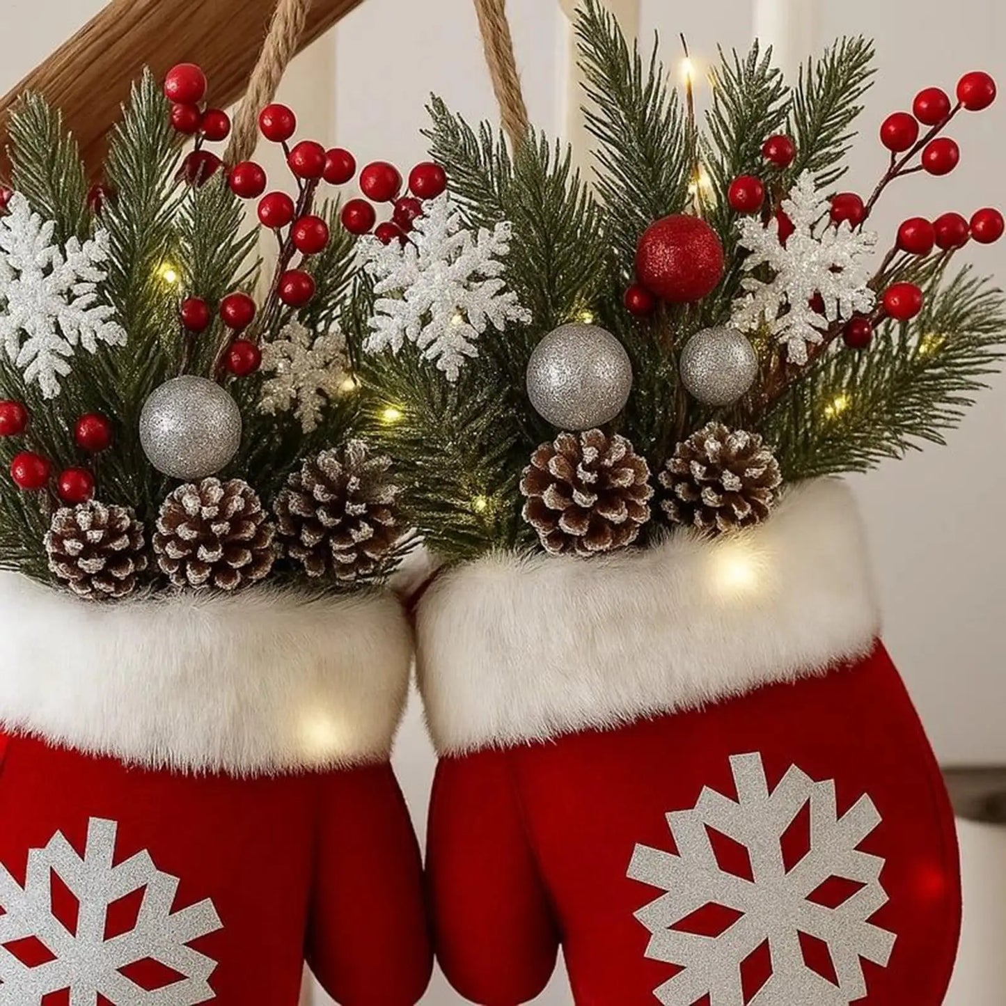 Ledsen™ ChristmasMitten: Udendørs LED Jul Vante Krans Dekoration