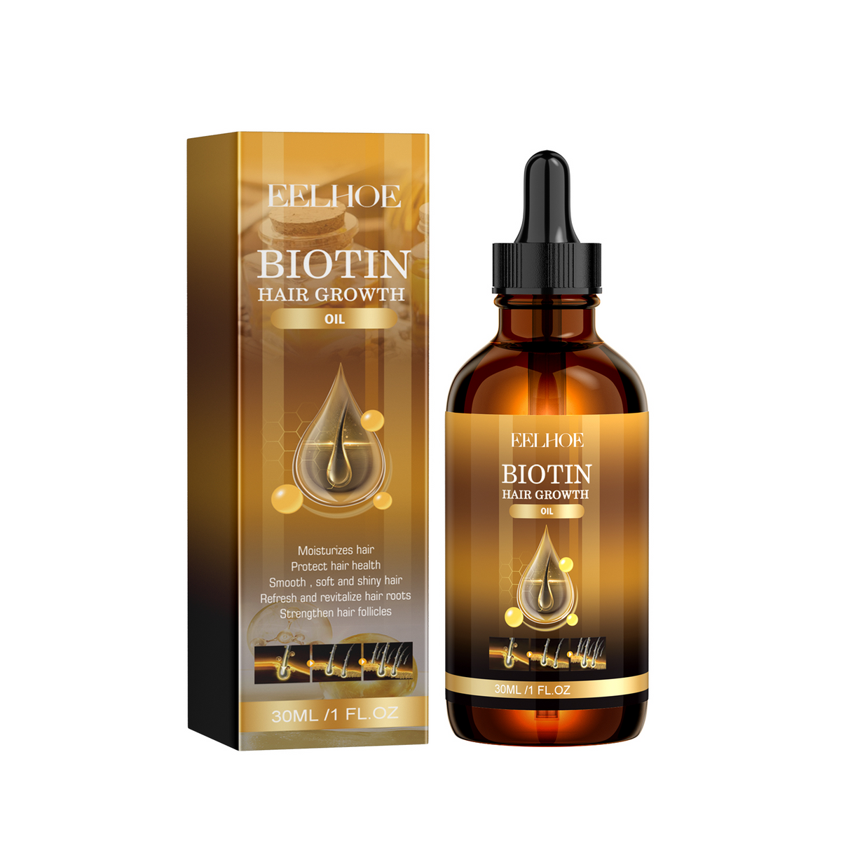 Biotin og rosmarin hårolie