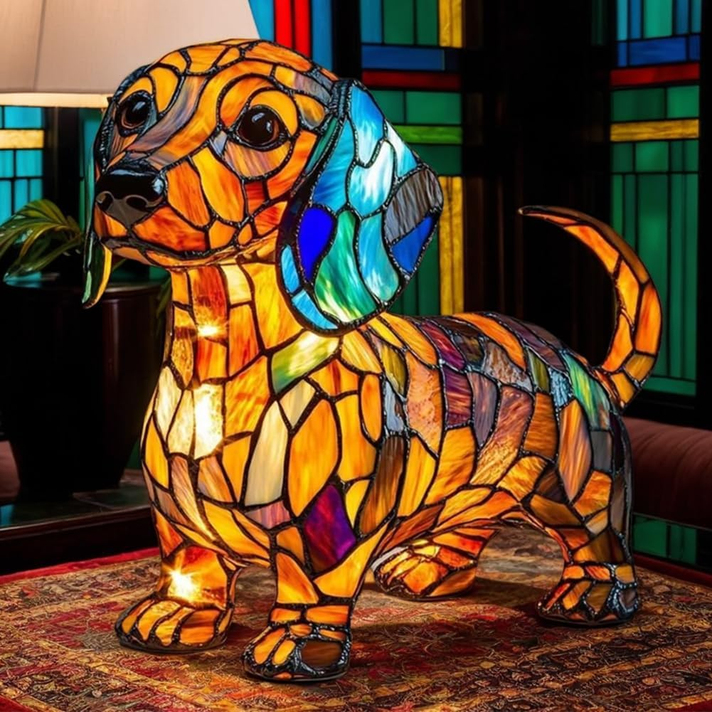Ledsen™ DogLamp: Moderne Kunstnerisk Plettet Ambient Hund Lampe