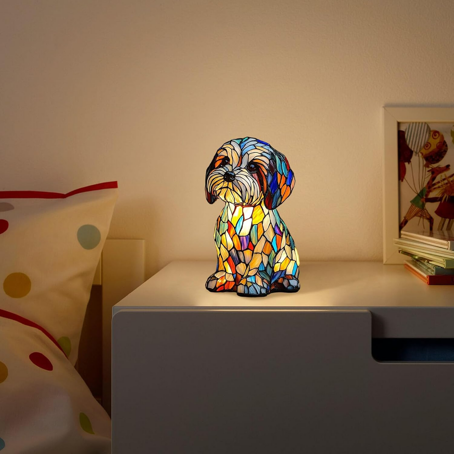 Ledsen™ DogLamp: Moderne Kunstnerisk Plettet Ambient Hund Lampe