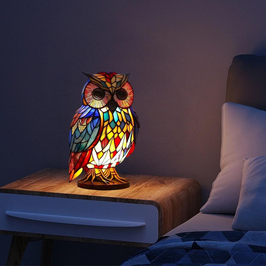 Lysende ugle – håndlavet, dekorativ lampe