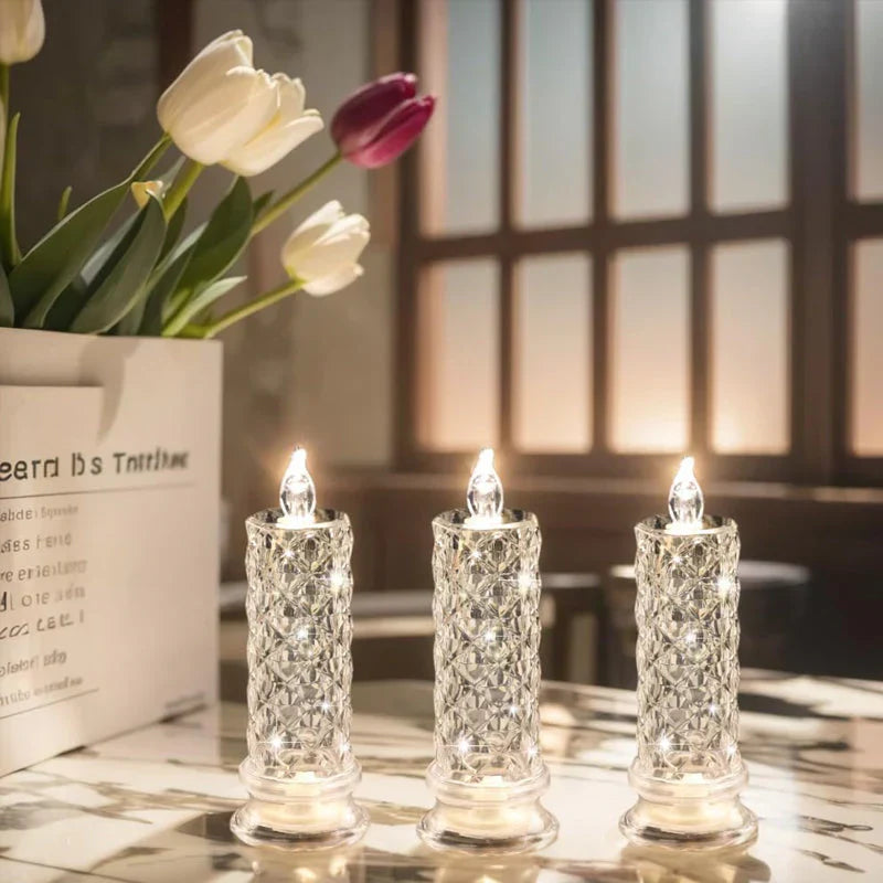 Ledsen™ CrystalCandle 1+1 GRATIS: Elegant Krystal Lys Inspireret LED Bord Lys