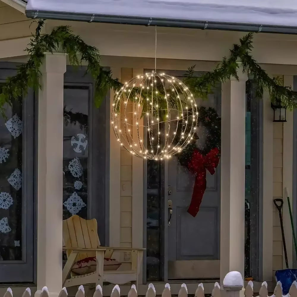 Ledsen™ ChristmasBall: LED Hængende Julekugle Lys Til Udendørs Have Dekoration
