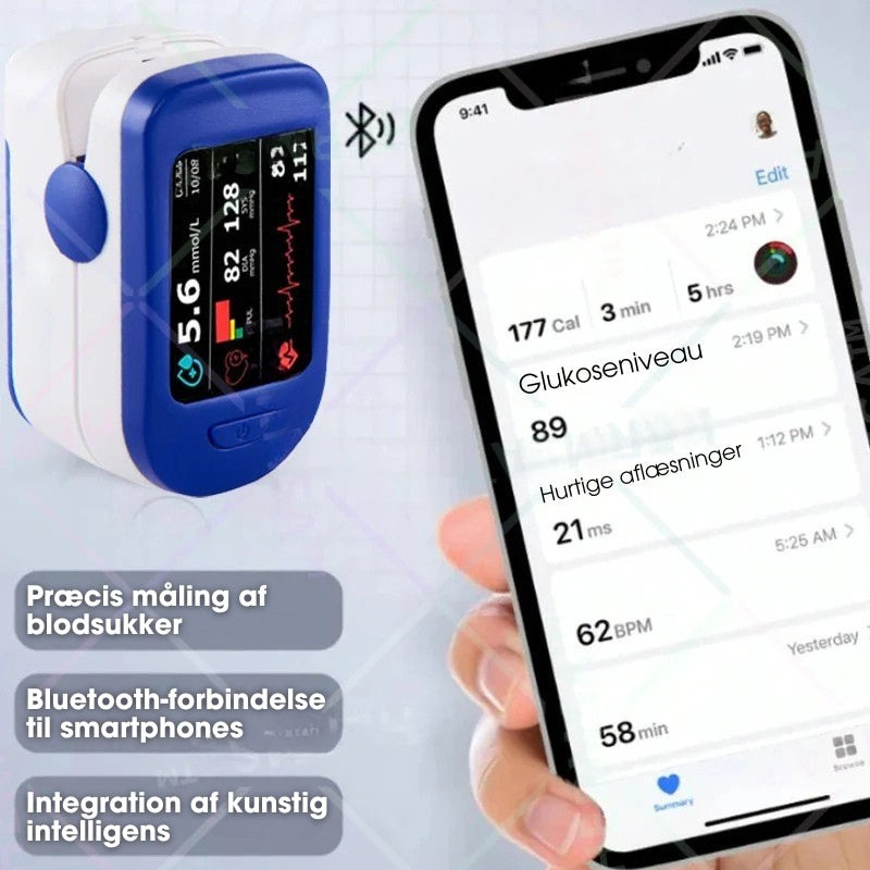 Højpræcis finger pulsoximeter – iltmætning & pulsmåler (ikke-invasiv)