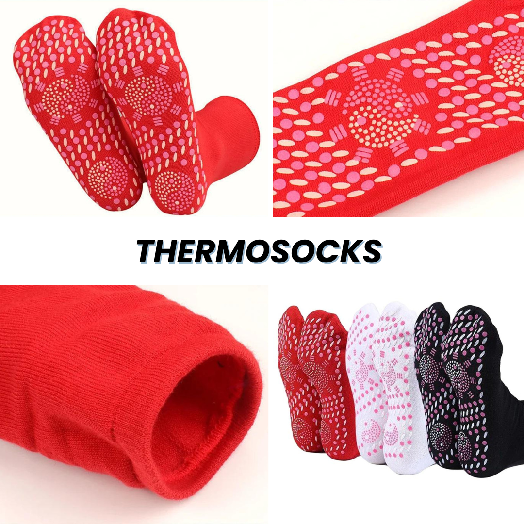 Sæt med 4 par Thermosocks – bløde, selvopvarmende termosokker