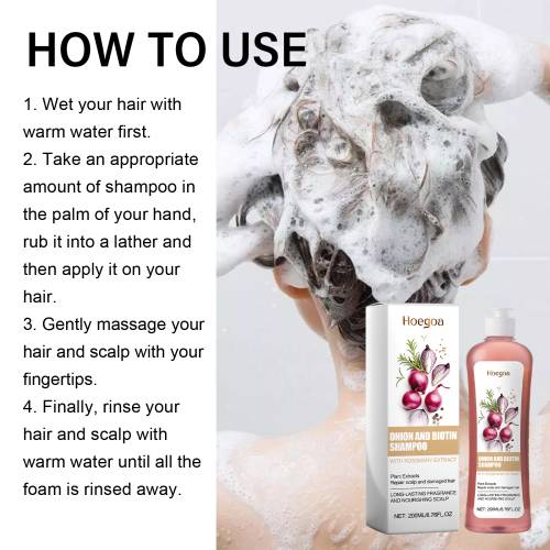 Løg og biotin hovedbundsshampoo uden silikone