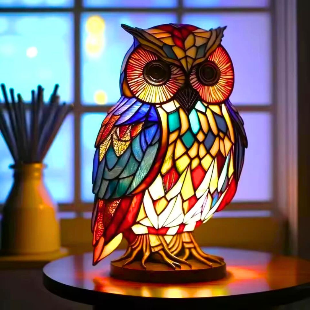 Lysende ugle – håndlavet, dekorativ lampe