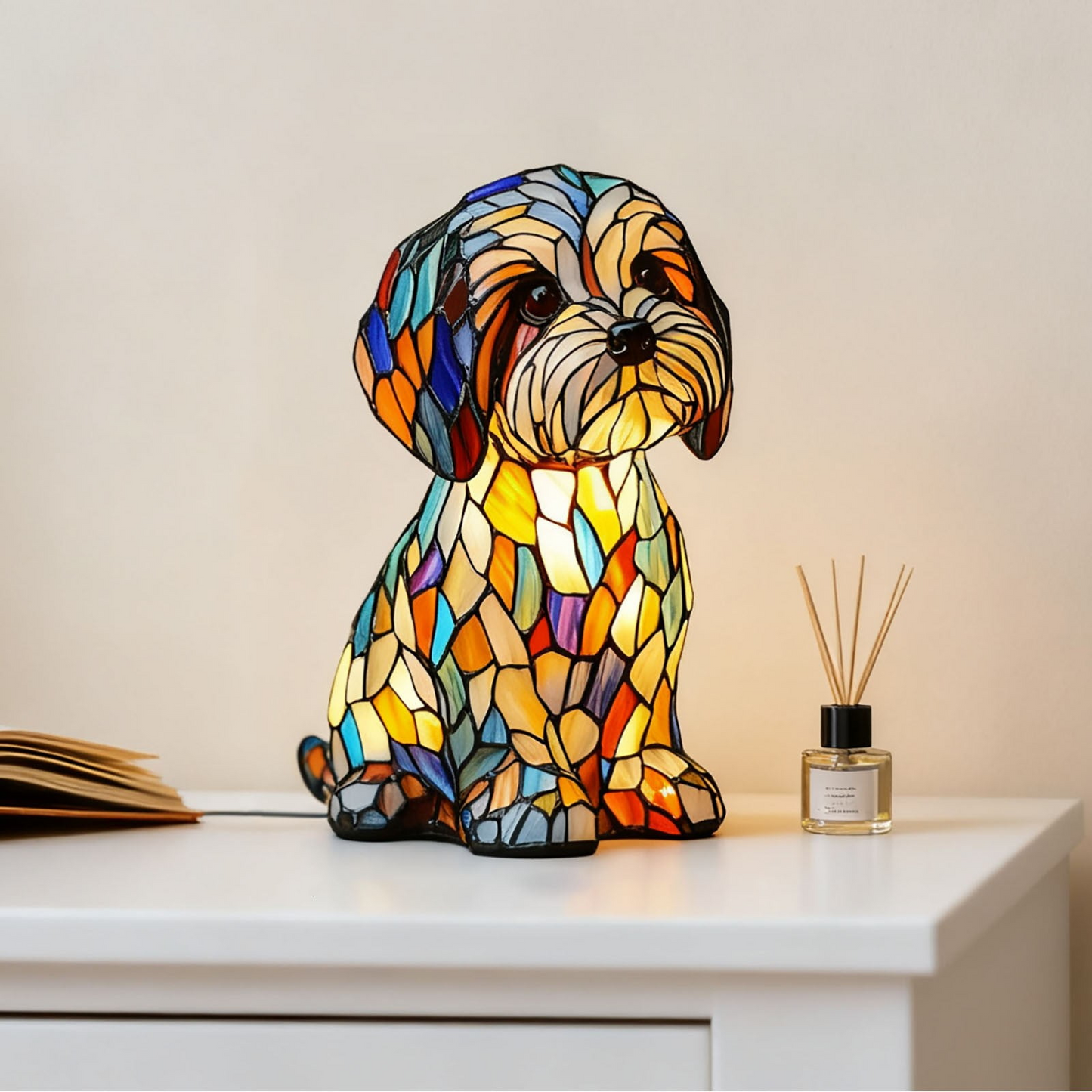 Ledsen™ DogLamp: Moderne Kunstnerisk Plettet Ambient Hund Lampe